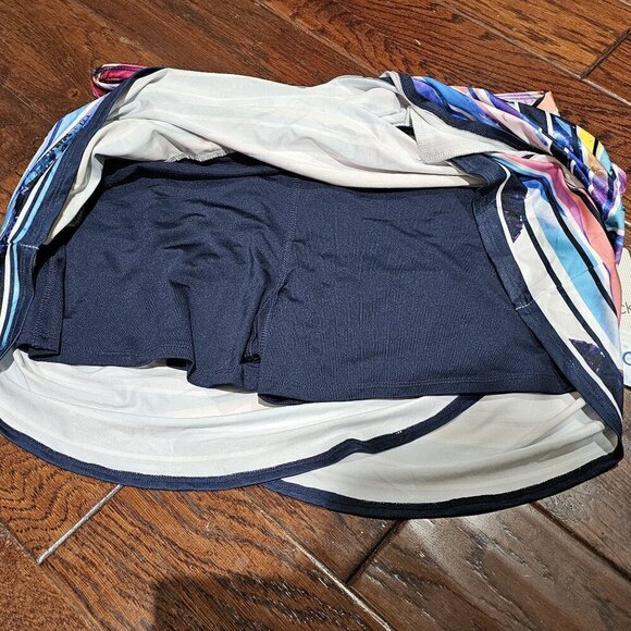 Lucky In Love Womens Striped Pickle ball Tennis Pull on Skort XL - Picture 2 of 13